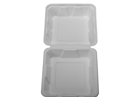 8×8 Inches Meal Clamshell Biodegradable Takeout Containers
