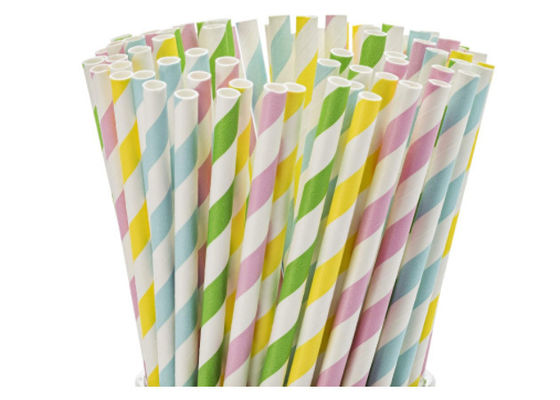 Multi Colored BPA Free 146×6mm Earth Friendly Paper Straws