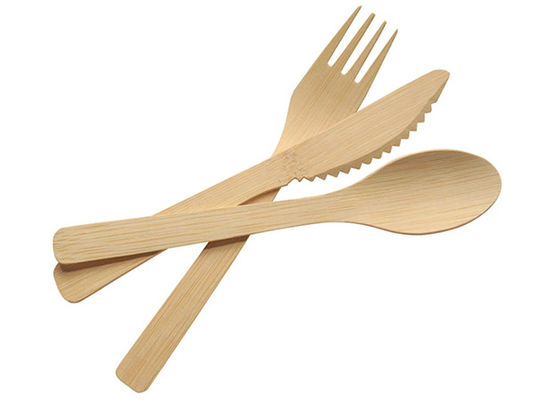 Compostable17cm Disposable Natural Bamboo Cutlery Sets